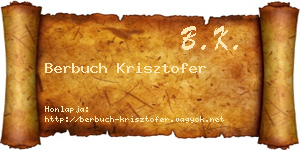 Berbuch Krisztofer névjegykártya