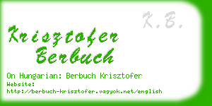 krisztofer berbuch business card